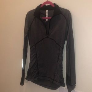 Size 6 black/gray lululemon half zip